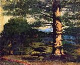 Gustave Courbet Canvas Paintings - Landscape with tree